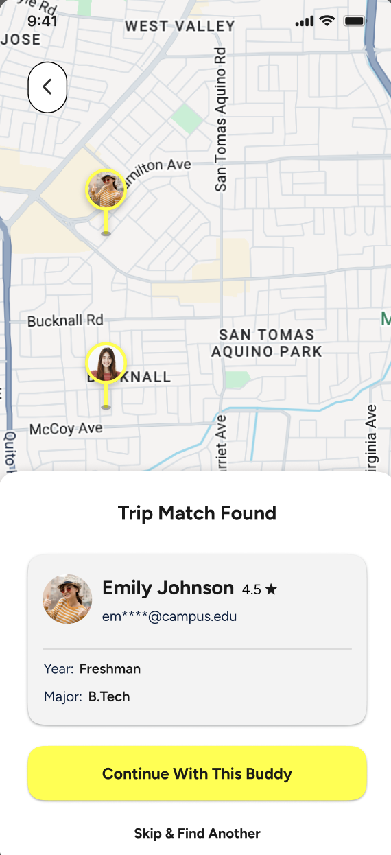 sidexside Trip Match Screen